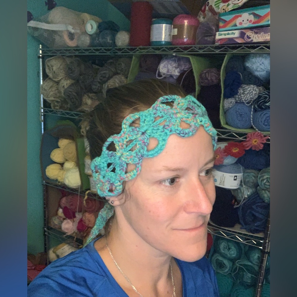 Hand crafted crocheted head wrap
